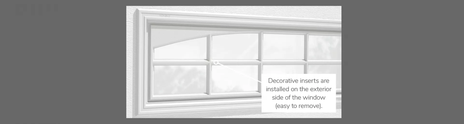 Double Stockton Arch Decorative Insert, 40" x 13" or 41" x 16", available for door R-16, 3 layers - Polystyrene,  2 layers - Polystyrene and Non-insulated